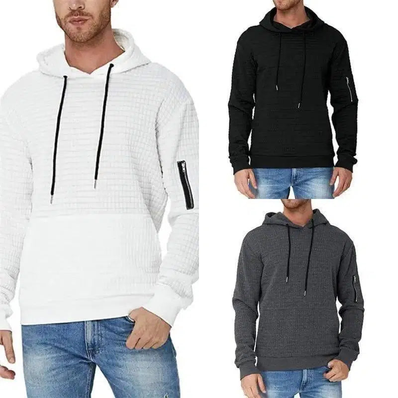 Long Sleeve Hoodie Zip Pocket Hooded Sports Jacket-1