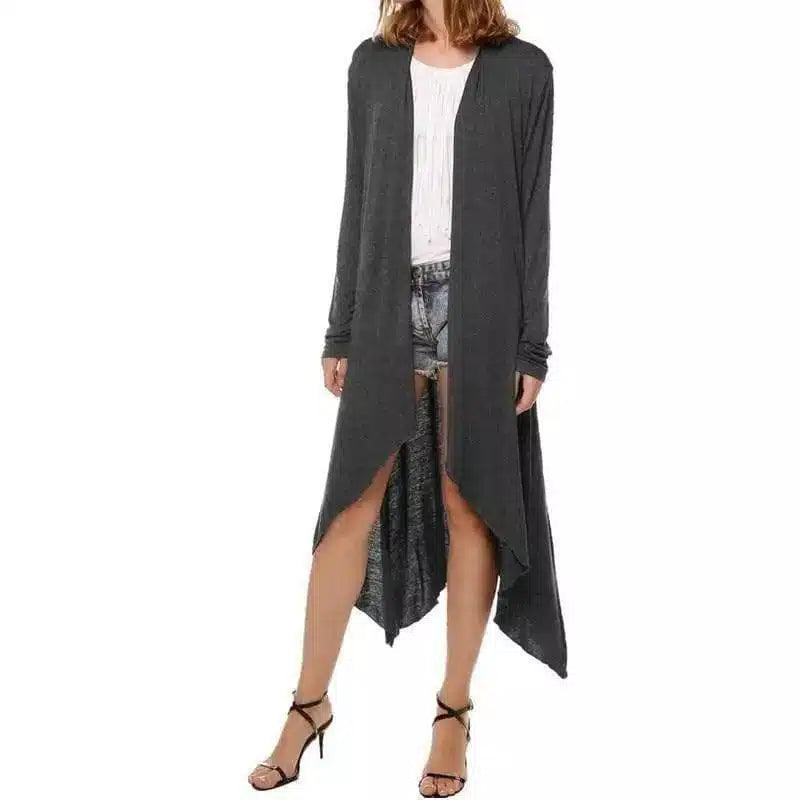 LOVEMI - Lovemi - Long Sleeve Trench Coat Knit Long Cardigan