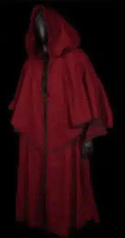 Cloaked Wizard Hooded Cloak - Enchant Your Style-Red-3