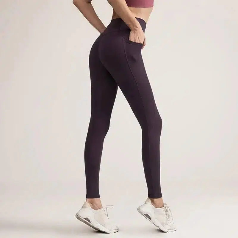 No embarrassment line yoga pants-Purple-2