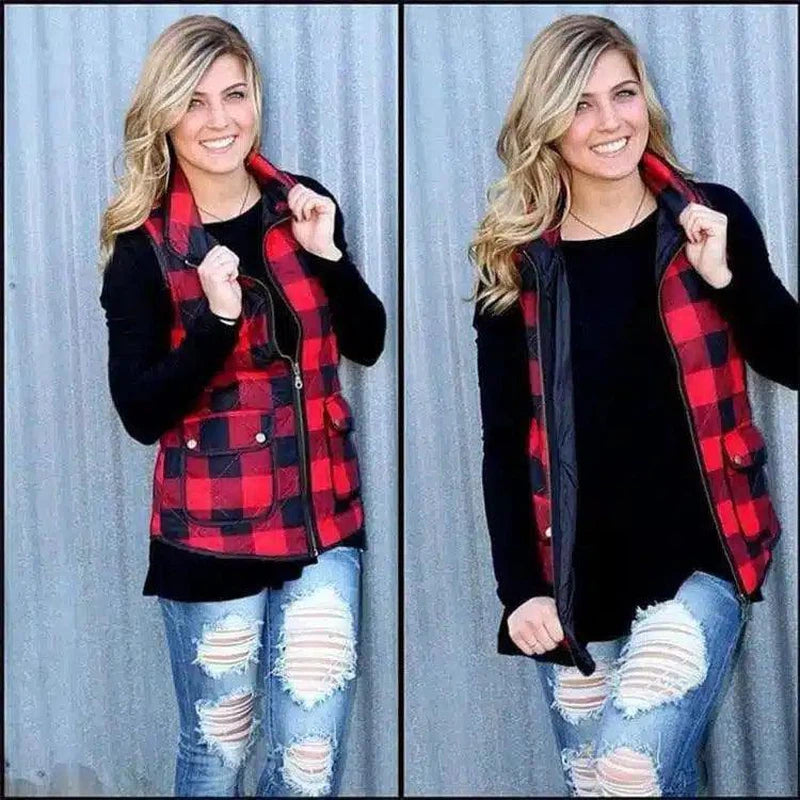 LOVEMI - Lovemi - Plaid down cotton vest