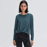 LOVEMI - Lovemi - Pleated hem yoga long sleeves