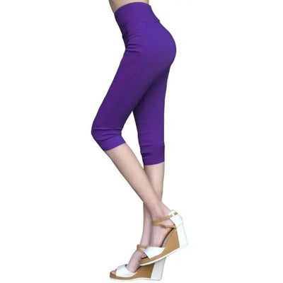 LOVEMI - Lovemi - Plus Fat Plus Size Candy Color Cropped Slim-leg