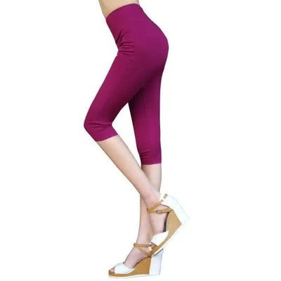 LOVEMI - Lovemi - Plus Fat Plus Size Candy Color Cropped Slim-leg