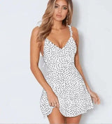 Polka-dot lace-up fashion dress-7