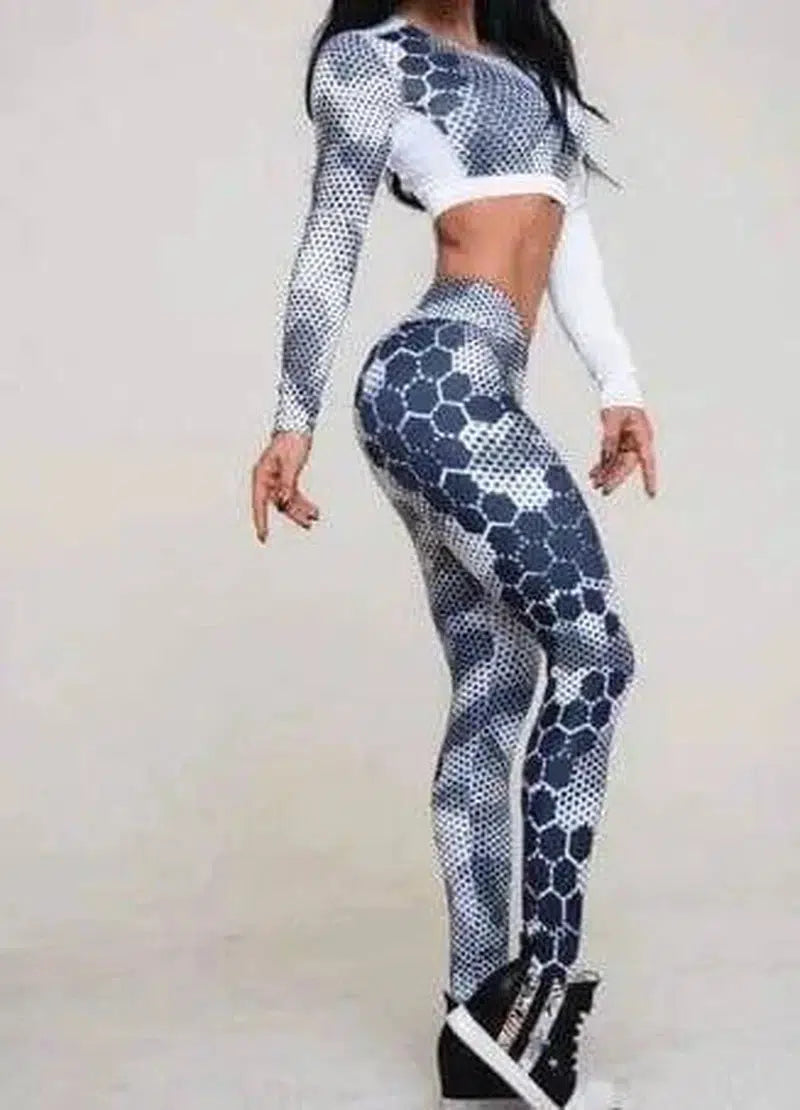 Printed sports yoga pants Yoga tops-1