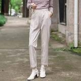 Radish maoni casual pants with velvet-Apricot Add wool-1