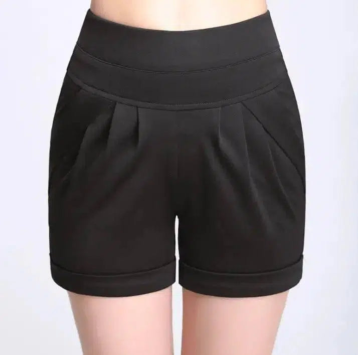 Shorts Chiffon Women Cotton Casual-Black-21