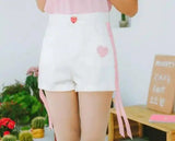 Shorts Summer Candy Simple Collocation High Waist Womens's-3