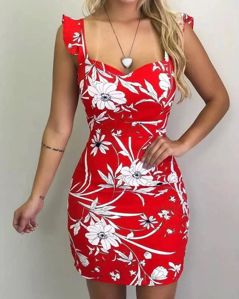 Sleeveless printed hip dress-gules-23