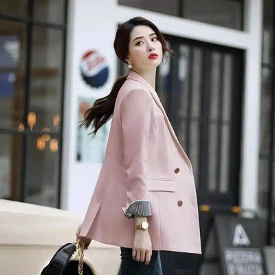 Slim suit jacket-Pink-2