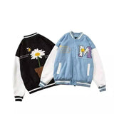 Floral Embroidered Varsity Jackets Unisex-1