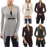 Women's Cable Knit Sweater Cardigan with Buttons-1