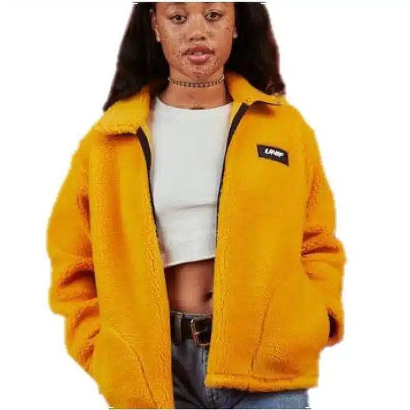 Street Teddy Bear Turmeric Plush Women's Jacket-Ginger-2