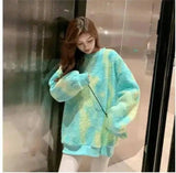 LOVEMI - Lovemi - Student Loose Coat Color Tie-dye Thickened