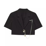 Chic Casual Suit Jacket for Women-Black-1