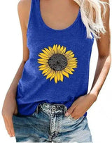 LOVEMI - Lovemi - Sunflower print sleeveless T-shirt