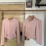 Casual Lightweight Hooded Tops for Women-Pink-2