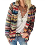 Cozy Knit Chunky Cardigan for Women-Red-1