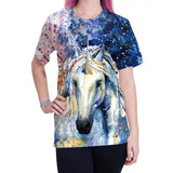 Galaxy Unicorn Print Casual T-Shirt-Unicorn-2