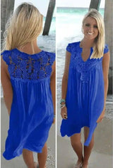 Upgrade Your Look with Our Chiffon Sleeve Dress -Blue-12