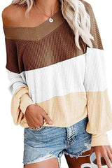 Stylish Bat Sleeve Sweater for Every Occasion-Brown-4