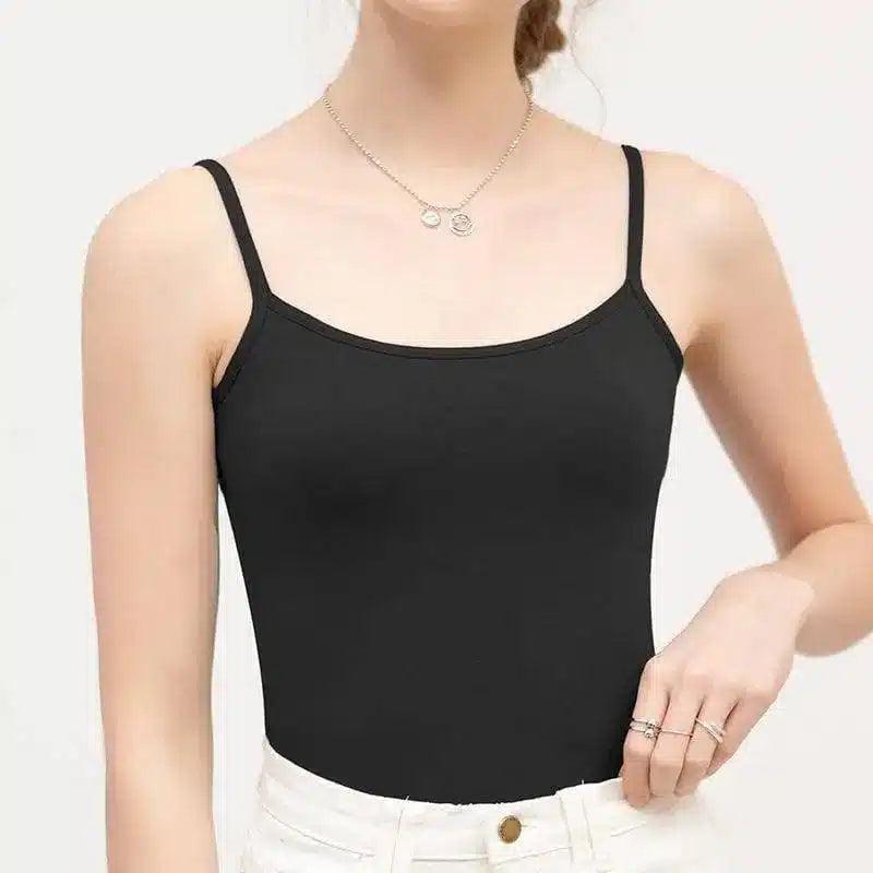 Women's Slim Fit Camisole Top-Black-1