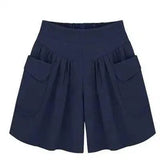 Wide Thigh Women Shorts With Two Pockets-5