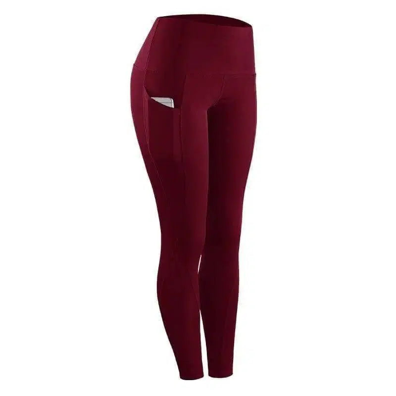 Women Compression Skinny Fitness Leggings Women Stretch-Red-6