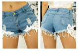 Women's jeans denim shorts hot pants-7