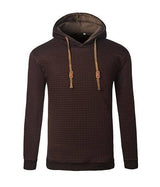 Men's Jacquard Sweater Long-sleeved Hoodie Warm Color Hooded-Coffee-15