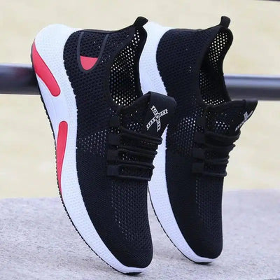 Men's Shoes Summer Breathable Mesh Sneakers For Men-Black Rouge-2