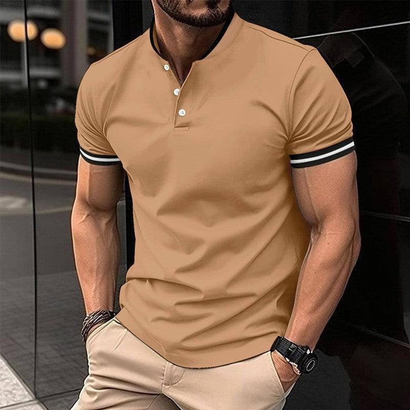 Men's Sports Button Pocket Short Sleeved White / 3XL-Khaki-6