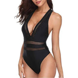 Mesh swimwear bikini-Black-1