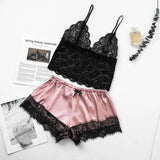 Midnight Charm Lingerie Lace Home Set-Color-2