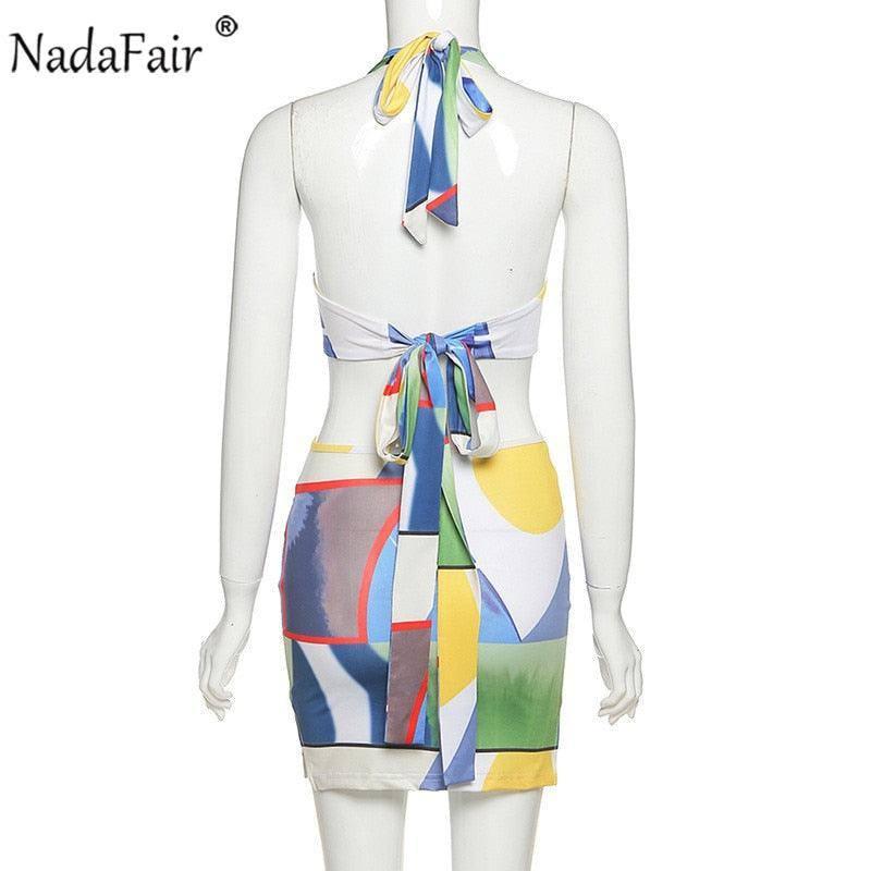 Nadafair Multi Print Mini Dress Bodycon Festival Club-6