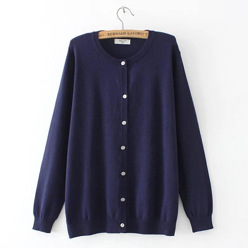 Navy Blue Cardigan: Classic & Versatile Knitwear-Navy Blue-7