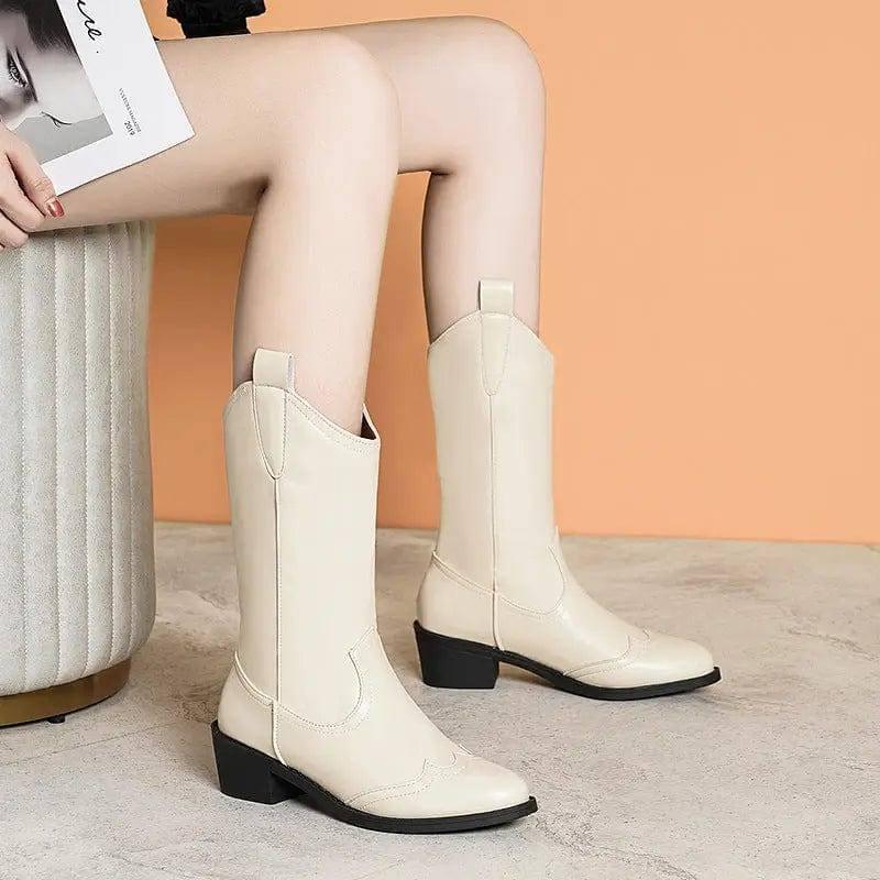 new Autumn Fashion Mid-calf Boots For Women Pointed Sleeve-11