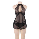 Oversized Sexy Lingerie Sexy Halter Suspender Nightdress-3