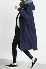 Oversized Women's Korean Style Slim Windbreaker-DarkBlue-6