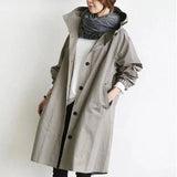 Oversized Women's Korean Style Slim Windbreaker-Grey-8