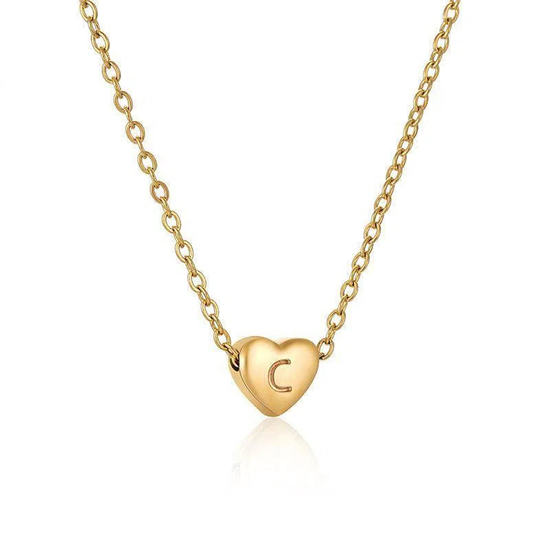 Ins Style Love Letter Necklace Women Stainless Steel Heart-shaped Niche Clavicle Chain Fashion Necklace-12