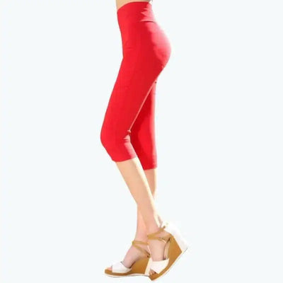 LOVEMI - Lovemi - Plus Fat Plus Size Candy Color Cropped Slim-leg