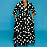 Polka Dot Maxi Dress: Chic Plus-Size Fashion Trend-black-7