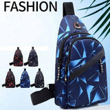 Print Sling Chest Bag For Men Crossbody Bag With Earphone-1