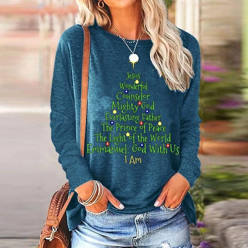 Round Neck T-shirt 3D Printed Short Sleeve Christmas Funny-DZ 56204 WYP Blue-2