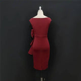 Ruffled rose evening dress-2