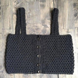 Sexy Beach Hollow Wrapped Chest Handmade Cotton Woven-Black-5