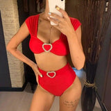 Sexy High Waist Bikini Womens Two-Piece Swimsuit-1