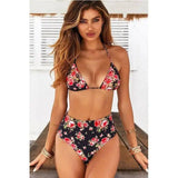 Sexy High Waist Split Swimsuit Women European And American-Printing1-2